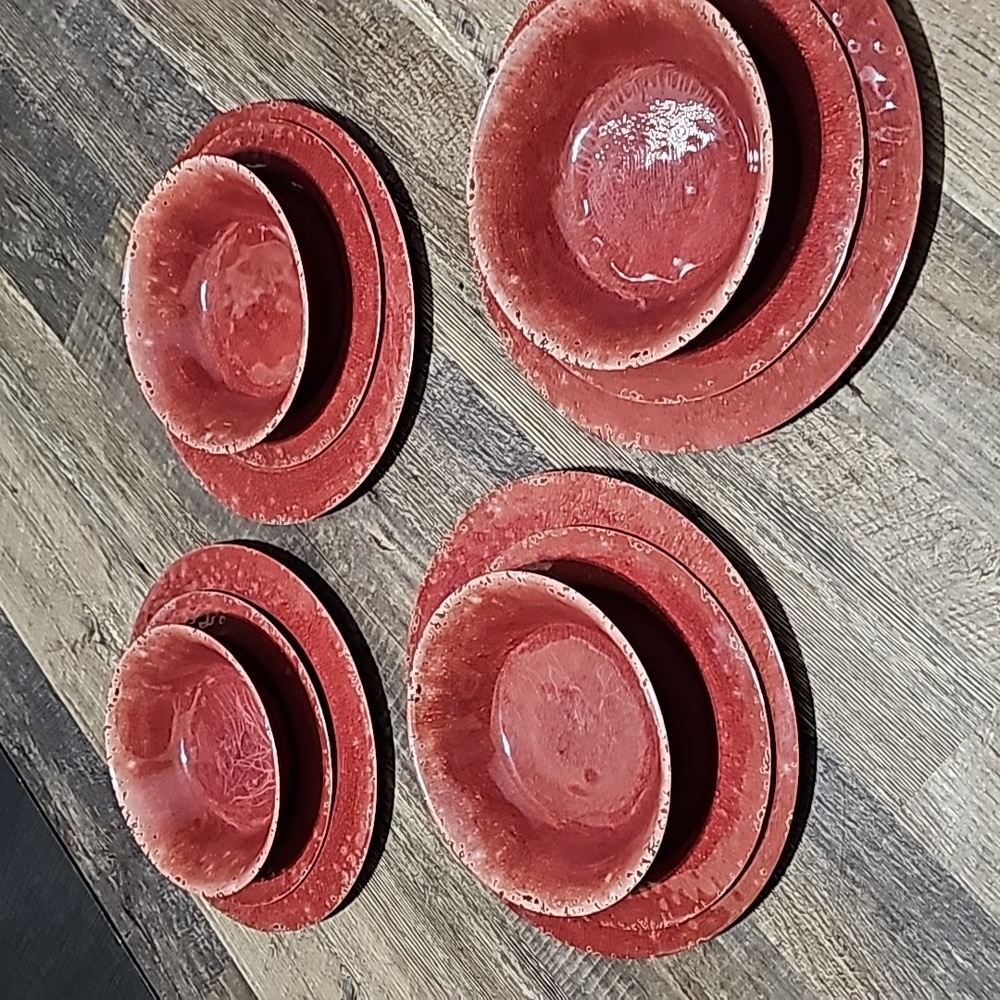 Studio California Plastic Rustic Dinnerware Set of 12